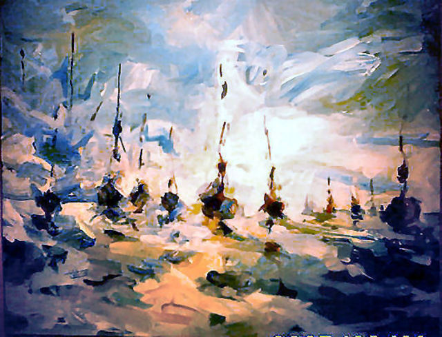 Al Shaikh Aldaw  'Sea Scape', created in 2010, Original Painting Acrylic.