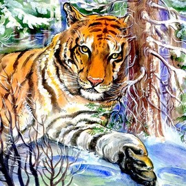 tiger in the winter forest By Igor Moshkin