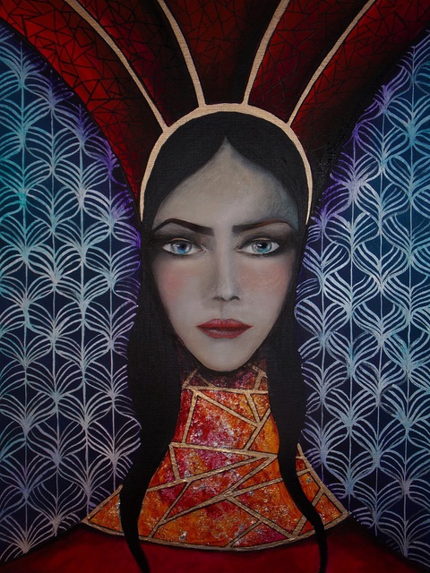 Artist Le Pors Isabelle. 'Queen' Artwork Image, Created in 2015, Original Painting Acrylic. #art #artist