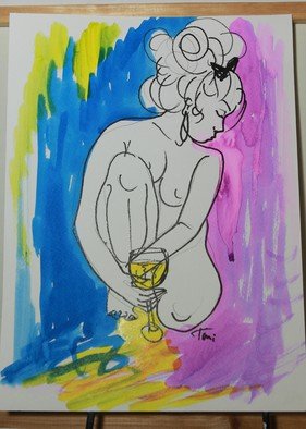 Toni Hudson: 'Confetti 3', 2016 Watercolor, nudes. 