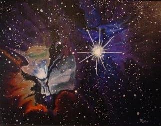 Artist: Eve Co - Title: Trifid Nebula in the Constellation Sagitarius - Medium: Acrylic Painting - Year: 1999