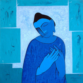 Avinash Manekar: 'Buddha', 2008 Acrylic Painting, Spiritual. 