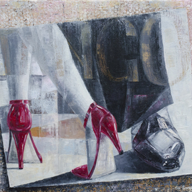 Ia Saralidze: 'tango dancing', 2013 Oil Painting, Dance. Artist Description:  tango, cubism, dance...