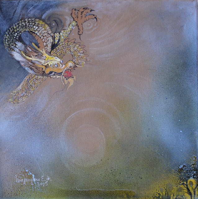 Artist Inn-Yang Low E.h.. 'Dragon Of The Sky' Artwork Image, Created in 2015, Original Mixed Media. #art #artist