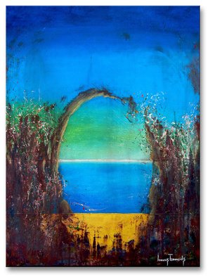 Artist: Ioannis Tsaousidis - Title: The Seaside - Medium: Acrylic Painting - Year: 2015
