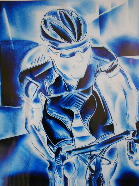 Jade Richards  'Blue Rider', created in 2012, Original Painting Acrylic.