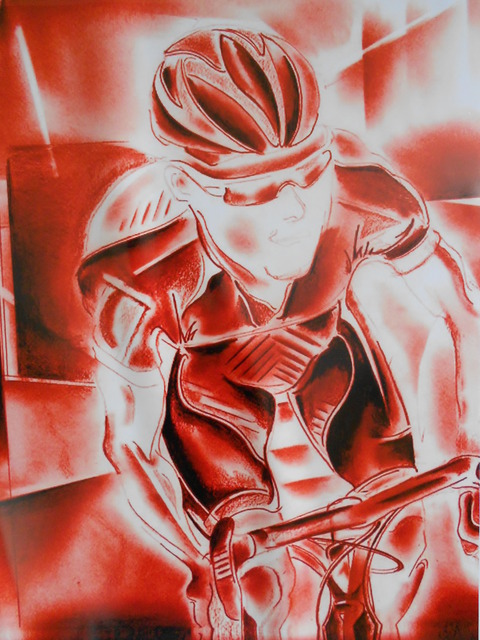 Jade Richards  'Red Rider', created in 2012, Original Painting Acrylic.