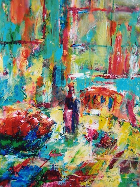 Irene Gloux  'Still Life With Wine', created in 2008, Original Painting Acrylic.
