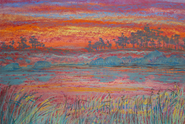 Irina Maiboroda  'Red Sunset Over The Dunes ', created in 2012, Original Woodworking.