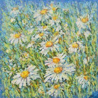 Irina Maiboroda: 'mayweeds', 2016 Mixed Media, Impressionism. flowers, summer,  impressionism, sun, meadows, floral, mixed media ...