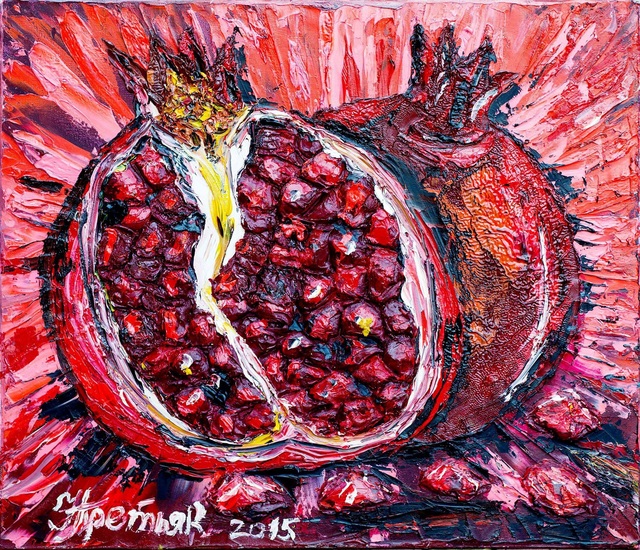 Artist Irina Tretyak. 'Pomegranate Depth' Artwork Image, Created in 2014, Original other. #art #artist