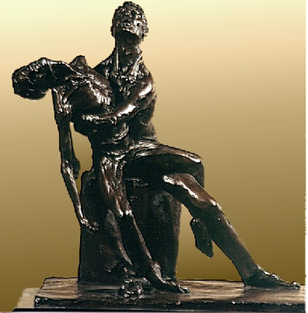 Martin Glick  'AIDS Pieta', created in 2003, Original Sculpture Stone.