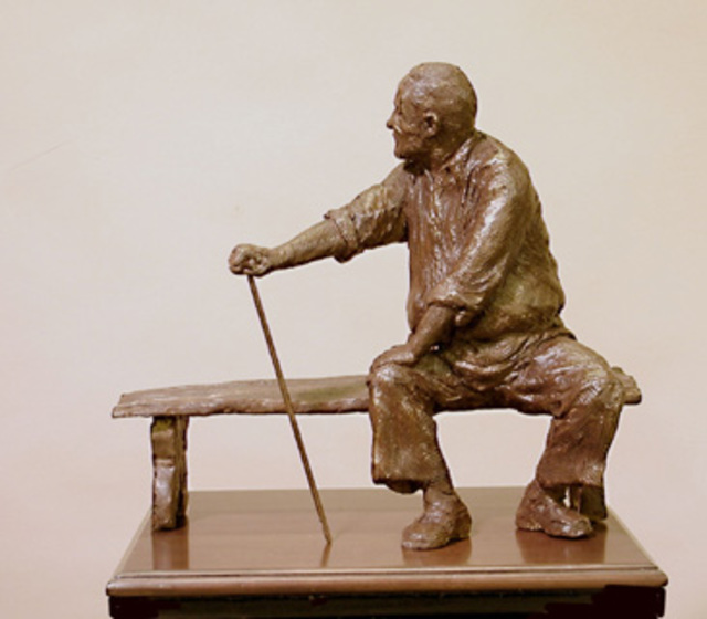 Martin Glick  'Master Of All He Surveys', created in 2002, Original Sculpture Stone.