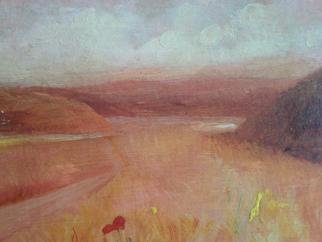 Ivana Andric: 'Fields', 2009 Tempera Painting, Landscape.  tempera painting on wood ...