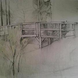 Ivana Andric: 'The bridge', 2009 Other Drawing, Landscape. 