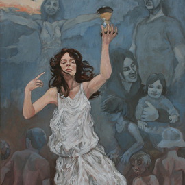 Ivan Kocich: 'Time', 2011 Oil Painting, Figurative. Artist Description:  portrait nude girl figure figurative symbolism realism ...