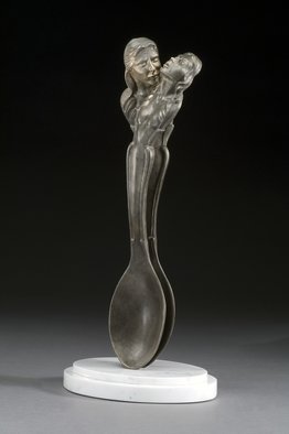 Jack Hill: 'Spooning', 2006 Bronze Sculpture, Fantasy. two lovers sculpted as spoons in an amorus embrace ...