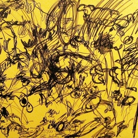 Peter Jalesh: 'landscape', 1996 Marker Drawing, Abstract. Artist Description: Surrealist landscape...