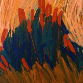 Peter Jalesh: 'marsh vegetation', 2009 Acrylic Painting, Abstract Landscape. Artist Description: Reeds, acrylic on canvas, 36 X48 , abstract landsca...