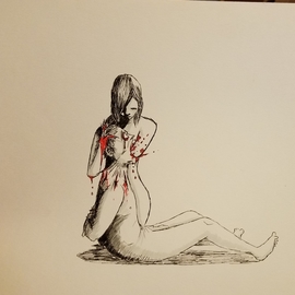 Josh Patton: 'silence', 2018 Ink Drawing, Fetish. Artist Description: Ink on paper. ...