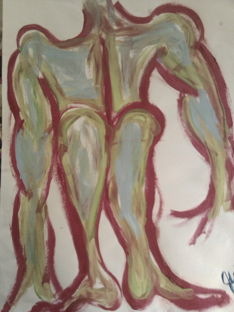 James Elliott  'Man Knees Legs Arms Feet', created in 2010, Original Painting Acrylic.