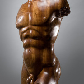 James Mcloughlin Artwork Male Torso, 2010 Wood Sculpture, Figurative