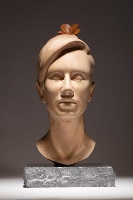 James Mcloughlin: 'Youth', 2011 Wood Sculpture, Interior.  Youth- Carved out of Limewood and Yew with a Polished Limestone base. ...