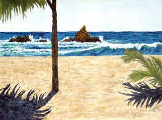 James Parker: 'Cabana View', 2003 Acrylic Painting, Seascape. Nice little view from a beach cabana out to the crashing waves....