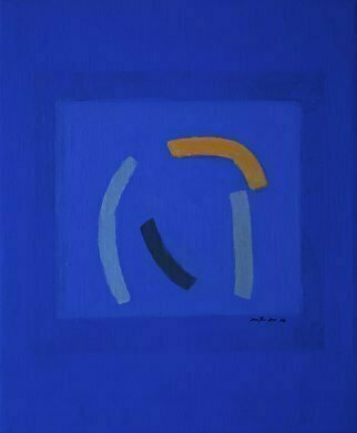 Jan-thomas Olund: 'blue no2', 2020 Oil Painting, Minimalism. Ultramarine and cobalt blue two colors that form the basis for a new series of paintings.  Blue colors is searching simple shapes in a playful no. 1...