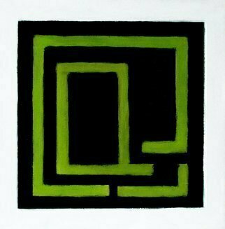 Artist: Jan-thomas Olund - Title: single maze green - Medium: Oil Painting - Year: 2017