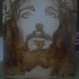 Iiryane Javier: 'Savior', 2016 Other, People. Artist Description:  Savior. Jesus in coffee. Canvas ...