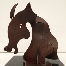 Francisco Javier Astorga Ruiz Del Hoyo.: 'head of a horse', 2019 Steel Sculpture, Abstract Figurative. Artist Description: The strength and beauty of the horse head. ...