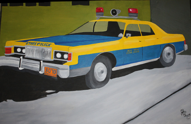 John Chicoine  'NY State Trooper', created in 1976, Original Painting Acrylic.