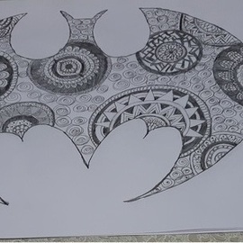 Jeevitha Nagaraj: 'batman in mandala art', 2019 Pencil Drawing, Mandala. Artist Description: My artwork is basically in Mandala art style. Imagination is the basic theme used here. ...
