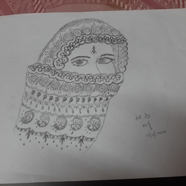 Jeevitha Nagaraj: 'beautiful woman in mandala art', 2020 Pencil Drawing, Mandala. Artist Description: Mandala art speaks well about our emotions. In this art, the look and eyes of a woman is portrayed. ...