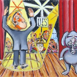 Jeff Turner: 'trump rally', 2018 Oil Painting, Political. Artist Description: president trump, Trump, Donald Trump, GOP, POTUS, plutocracy, Kleptocracy, partisan, Political, Political Cartoon, JeffTurnerArt, Jeff Turner...