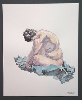 Jeffrey Dickinson: 'rowenfeb10', 2010 Watercolor, nudes. Watercolor and pencil on paper....