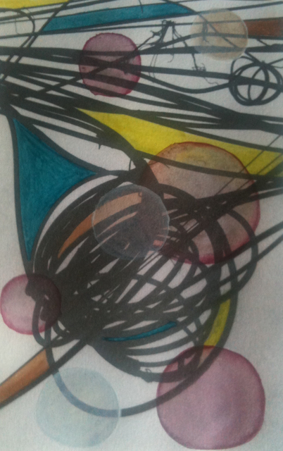 Artist Jeffrey Gougeon. 'Wires 2' Artwork Image, Created in 2010, Original Watercolor. #art #artist