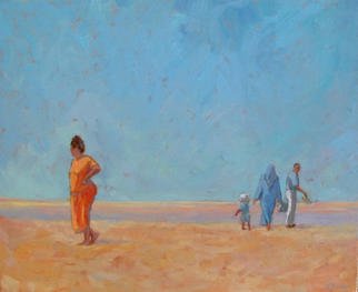 Jessica Dunn: 'Family Outing', 2002 Oil Painting, Family. Artist Description: The Beach at Asilah....
