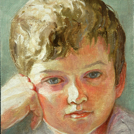 Judith Fritchman: 'Jacob', 2007 Oil Painting, Children. Artist Description:  Morning sunlight illuminates a young boy' s dreams. ...