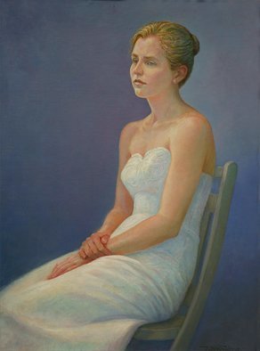Judith Fritchman: 'Natalie', 2007 Oil Painting, Portrait.   Natalie's serene, classic beauty is a perfect match for a gown made for a princess.  ...