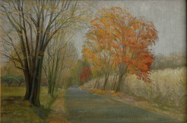 Judith Fritchman  'Road Home In Autumn', created in 2004, Original Painting Acrylic.