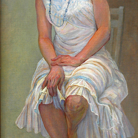 Judith Fritchman: 'Summer Dress', 2005 Oil Painting, Figurative. Artist Description:  A favorite dress evokes memories of summer joys. ...