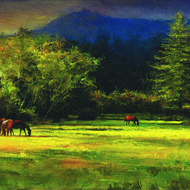 John Gamache: 'Four Horses', 2011 Oil Painting, Representational. Artist Description: Oil on linen...
