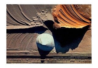 John Griebsch: 'Gary Indiana Ore Piles', 2008 Color Photograph, Abstract Landscape. Aerial Photograph of piles of different types of iron ore at a steel mill.   Archival Print  edition of 25...