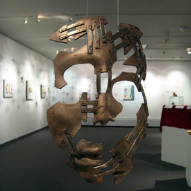 Jonathan Guest: 'Self Portrait', 2012 Bronze Sculpture, Mask. Artist Description:  Ceramic Shell Casting mask. Cast bronze. Industrial appearance to face. ...