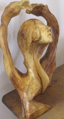John Clarke: 'Dancer', 2016 Wood Sculpture, Abstract Figurative.  Black cherry burl, woman dancing,  ...