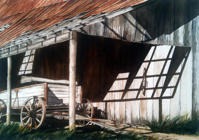 Artist Don Bradford. 'Uncle Seifs Wagon' Artwork Image, Created in 2002, Original Watercolor. #art #artist