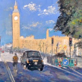 James Bones: 'parliament', 2018 Oil Painting, Cityscape. Artist Description: Parliament london ...