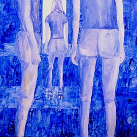 Jim Lively: 'I am Curious Blue Three', 2015 Mixed Media, Surrealism. Artist Description:       Chardonnay Wine and Acrylic on canvas. Part of the Blue Chardonnay series.                                                                                                      ...